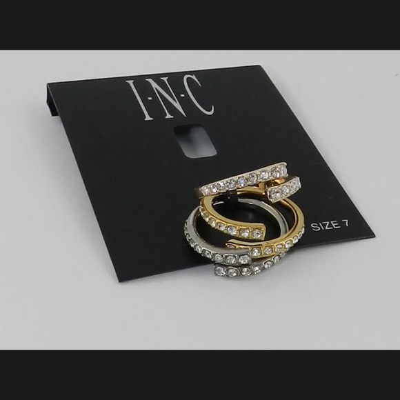 INC Gold Rose Gold Silver Stackable Ring Set - Picture 9 of 9